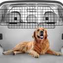 rabbitgoo Dog Car Barrier for SUVs, Adjustable Large Pet Gate, Universal-Fit Divider Cargo Net, Heavy-Duty Wire Mesh Dog Barrier SUV, Van Vehicles Subaru Car Accessories Safety Travel, Standard Model