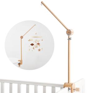 Baby Crib Mobile Arm - Wooden Mobile Arm with Height Adjustable360 Rotatable Upgraded Arched Base Nursery Mobile Holder for Crib Mobile Hanger Baby Crib Attachment Nursery Decor