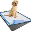 TidyFriend Dog Pee Pad Holder Tray Fits Up to 30” x 36” Wee Wee Pee Pads - Stable Grip, Raised Edges, Quick-Wipe Silicone Surface Dog Potty Tray Holder for Indoor Flooring Protection (Grey)