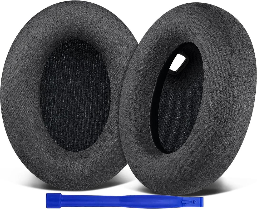 SOULWIT Micro Suede Replacement Earpads for Sony WH-1000XM4 (WH1000XM4) Headphones, Ear Pads Cushions with Noise Isolation Foam, Added Thickness, Without Affecting Sensor - Black