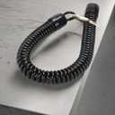 Black Elastic Ropes Retractable Coil Springs Keychain, Anti-lost Key Chain Holder Clasp for Keys Wallet Cellphone and Other Badge Holders Identification Badges and Supplies