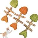 Cat Chew Toy, Interactive Cat Toy with Catnip, Dental Care for Cats, Teething Toy for Indoor Cats, 3-Pack Fish Bone Shape in Mixed Flavors 16x6 cm