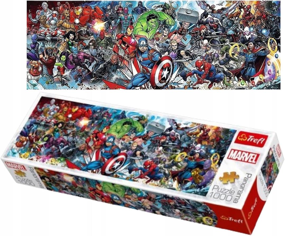 Trefl Marvel Avengers Panorama 1000 Piece Jigsaw Puzzles for Adults & Children Aged 12+ Marvel Universe Wide Panoramic Puzzle