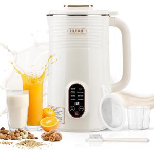 10 in 1 Almond Milk Maker & Nut Milk Maker Machine, 35oz Automatic Soy, Oat, Coconut Milk, Juice & Porridge Maker with 8 Blades, Delay Start, Keep Warm, Boil Water, Self-Cleaning, Cream
