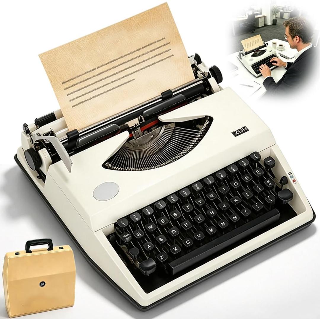 Manual Typewriter, 1980s Vintage Mechanical with Black Ribbon