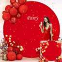 Gallety 7.2 FT Red Round Backdrop Cover for 5 to 7.2ft Round Backdrop Stand - Adjustable Circle Arch Backdrop Cover for Wedding Arch Birthday Party Photography Celebration Decoration