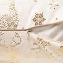 Topfinel Christmas Pillow Covers 18x18 Set of 2,Xmas Cream Velvet Snowflake Reindeer Decorative Pillow Case Winter Holiday Decor for Home Couch,White and Gold