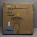 JARDIN DE CENTENNIAL Cast Aluminum Side/End Table, Anti-Rust Coffee Bistro Table for Outdoor, Patio, Indoor, Garden, Porch, Balcony (Round Black)