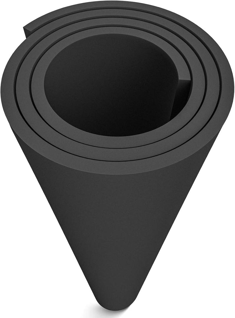 MEARCOOH EVA Foam Cosplay Black 12mm Thick (1mm to 20mm) Large 35.5" x 59" Sheet Premium High Density 86 kg/m3 for Cosplay, Crafts Projects