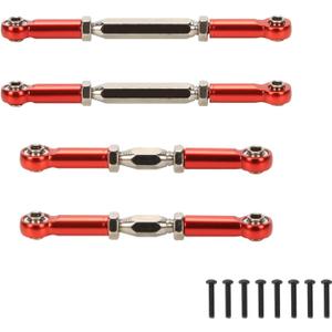 RCAWD 4X UDR Upgrades Linkage Parts Aluminum Alloy & Steel Linkage, Sway Bar, Front Rear (Assembled with Hollow Balls) for 1/7 Traxxas UDR Unlimited Desert Racer 85086-4(Red)