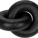 Table Decor Handcrafted Wooden Knot Sculpture Decor Modern Nordic Style Decorative Accent for Home, Office, Shelf, and Console Table Matte Black Finish, 7"x4.7"