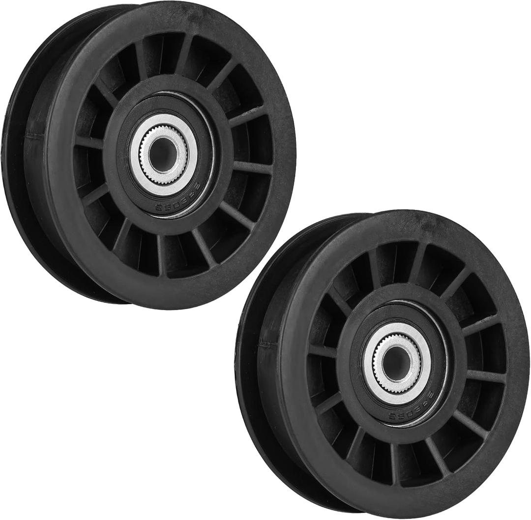 (2) Flat Idler Pulley 194327 Fit for Poulan Husqvarna AYP Craftsman 532194327, Fits 2042 LS PB20H42YT PB22H46YT 917287220 917287140 Lawn Tractor