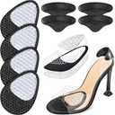Metatarsal Pads Women, Ball of Foot Cushions (2 Pairs Foot Pads& Heel Pads), Heel Inserts for Women, High Heel Comfort Pads for Pain Relief, Anti Slip, Invisible Design, One Size Fits (Black)