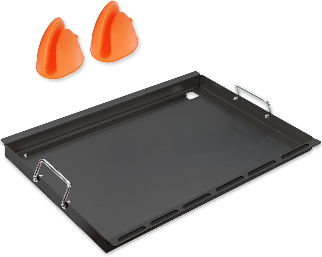 SafBbcue Full Size Griddle Inserts for Dyna Glo Grill Replacment Parts DGF510SSP DGF510SBP Flat Top Griddle for Backyard Grill Parts BY13-101-001-13 BY14-101-001-04, Carbon Steel (28.7" x 16.4" x 3")
