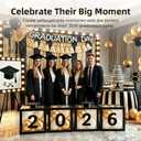 2026 Graduation Party Decorations - Black Balloon Boxes with Letters, "GRAD" & "So Proud of You" & "2026", 20pcs Balloons, Graduation Photo Props for High School College Class of 2026 Celebration