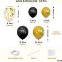 KatchOn, Happy 70th Birthday Decorations - Pack of 50 | Happy Birthday Banner, Latex Balloons Kit, Gold Foil Fringe, Star, Round, Heart Foil Balloons | 70th Birthday Decorations for Men, Women