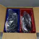 Stackable Storage Bins 12 Pack (11x5x5 Inch), Plastic Stackable Storage Organizer Bins Wall Mounted Hanging Samll Parts Bin for Garage, Workbench & Office (Blue & Red)