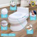 Fisher-Price 2-N-1 Potty Trainer with Flushing Sounds, Chart & Storage White Floor Potty Chair with Splash Guard, Removable Ring & Bowl, Patented Snap Safe Ring Technology