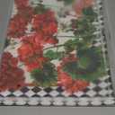 Baccessor Spring Geranium Flowers Table Runner Watercolor Wild Floral Flowers Farmhouse Rustic Runner for Table Kitchen Dinning Table Decor for Wedding Anniversary Party Holiday Home Decor 13x36 Inch