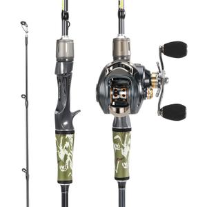 Sougayilang BD Fishing Rod and Reel Combos, Spinning & Casting Fishing Combo,30Ton+24Ton Graphite 2 Pc Fishing Poles with SuperPolymer Handle, S Style Hook Keeper(1 Pack)