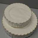 Lullaby 60PCS Ivory Scalloped Plastic Plates with Gold Rim, Disposable Elegant Plates Include 30pcs Dinner Plate 10.25", 30pcs Plastic Dessert Plate 7.5", Perfect for Wedding and Party