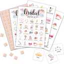 Bridal Bingo Cards, Bridal Shower Game for 24 Players, Wedding/Bachelorette Party Games for Family Friends Activities, Holiday Party Favors Supplies Decorations(06)