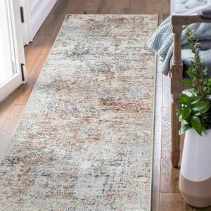 jinchan Runner Rug 2x5 Washable Modern Rug Abstract Hallway Runner Taupe Multi Print Overdyed Indoor Mat Contemporary Lightweight Non-Slip Thin Carpet for Kitchen Laundry Bedroom Living Room