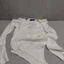 MEROKEETY Women's Long Sleeve Ribbed Bodysuits Crew Neck Slim Body Suits 2026 Knit Sweater Tops (White, Small)