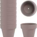 Fcacti 9 Pcs Small Mini Grey Clay Pots 2.1'' Terracotta Pot Clay Ceramic Pottery Planter Cactus Flower Pots Succulent Nursery Pots- Great for Window Boxes, Cactus, Plants, Crafts, Wedding Favors (Gray)