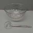 Premium Quality Plastic Punch Bowl with Ladle, 1.4 Gallon Diamond Texture Punch Bowl with Clear Plastic Serving Spoon 5.6 Quart Large Serving Dish for Parties, Holidays, and More