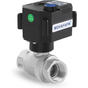 3/4" Motorized Ball Valve with Function - 9-24V DC Electric Water Valve Full Port,3 Wire 2 Point Automatic Ball Valve,Stainless Steel