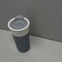 Ello Ogden Ceramic Travel Mug with Splash-Resistant Slider Lid and Protective Silicone Boot, Perfect for Coffee or Tea, BPA Free, Dishwasher Safe, Gray, 16 oz, 758-0438-040
