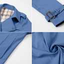 Betusline Women's Double Breasted Waterproof Trench Coat Classic Lapel Overcoat with Belt (Blue, M)