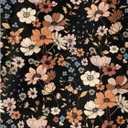SOLY HUX Women's Plus Size Boho Tops Floral Print Square Neck Ruffle Short Sleeve Summer Tops (Black, L)