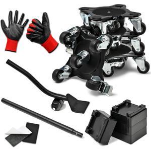 Heavy Duty Furniture Movers with Wheels, 2000 Lbs Furniture Dolly Moving Rollers Lifter Tool for Appliance, Piano Fridge Sofa, Desk, Cabinet, Pool Table, Hot Tub Safe Lifting Black