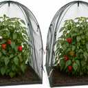 NuVue Products 25202 Pop-Up Garden Netting Animal and Bug Guard Covers with Ground Spikes, Mesh Plant Cover Tents for Pest and Animal Control, Pack of 2,Green, 28" x 28" x 30"