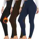FULLSOFT 3 Pack Seamless Fleece Lined Leggings Women High Waisted Workout Winter Warm Thermal Yoga Pants, Size XXL