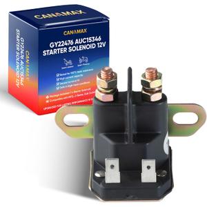 Canamax GY22476 AUC15346 Starter Solenoid 12V - for 435-151 John Deere Tractor Z225 Z235 Z245 Z255 Z335E Z335M Z345M Z345R D100 D105 102 105 107 D110 D120 D125 D130 D140 D150 D155 D160 D170