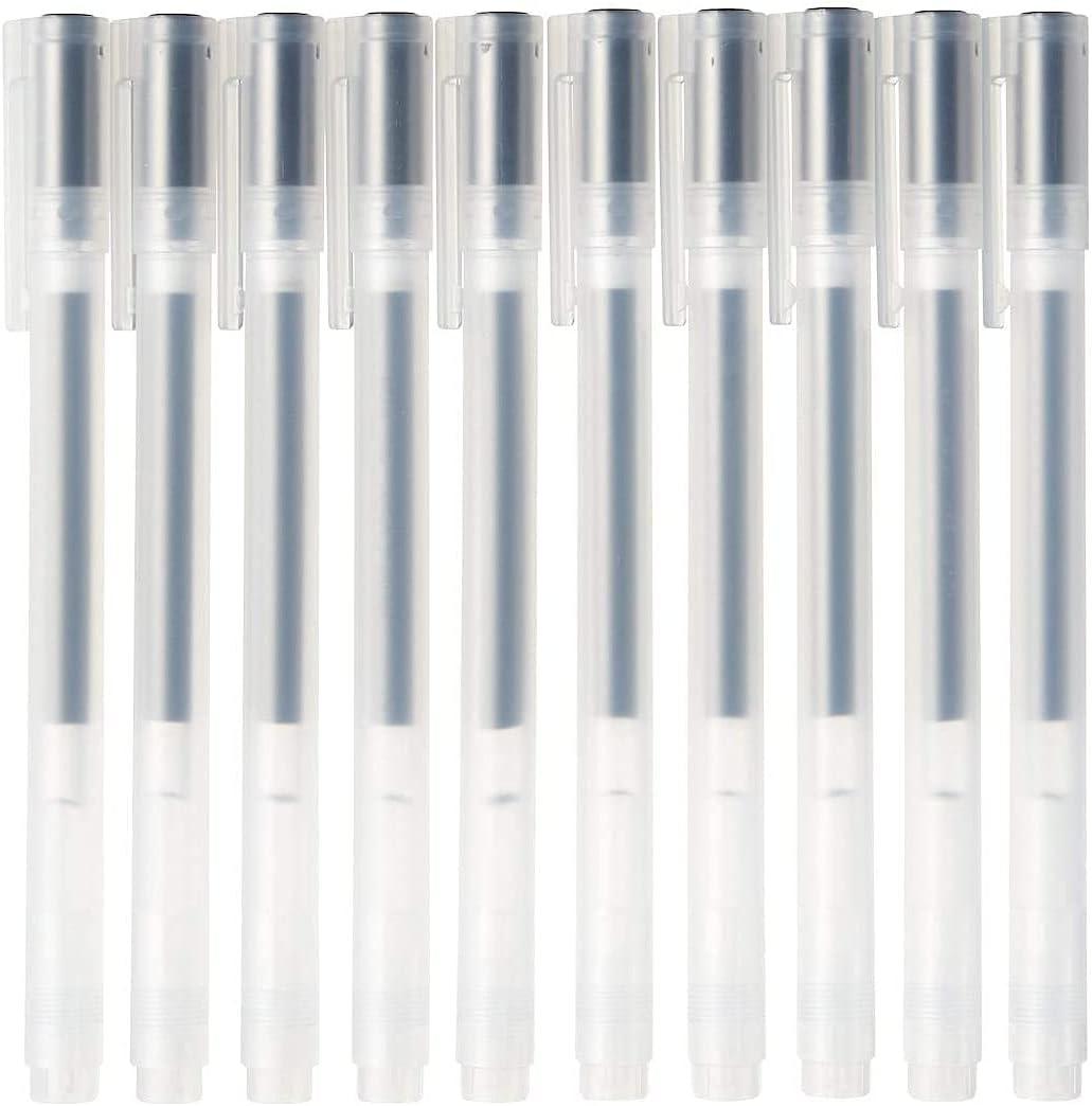 Muji Gel Ink Ballpoint Pen Cap Type 10-Pieces Set, 0.38 mm Nib Size, Black