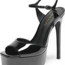 DREAM PAIRS Women's High Platform Heels 5.75'' Stilettos Open Square Toe Heeled Sandals Ankle Strap Sexy Comfort Dress Shoes Wedding Bridal Pumps 2026 Heels for Women,7.5