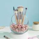 150Pcs Rose Gold Polished No Hole Faux Pearl Beads for Vase Filling Decorations, Plastic Pearls Vase Fillers, Table Scatters, Wedding Centerpiece, Home Decor, 8/14/20 mm