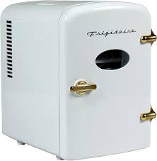 Frigidaire 6 Can/4L Capacity Mini Personal Retro Fridge Cooler Portable and Versatile, Includes AC Power Cord & 12V DC Car White