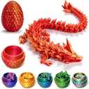 Lyxaof Easter 3D Printed Dragon Egg, Crystal Dragon Eggs with Dragon Inside, Fidget Toys for Adult, Full Articulated Dragon Egg Surprise Gifts for Home Office Desk Decoration