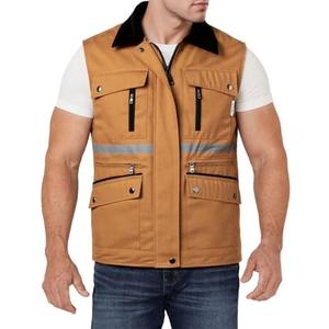 Yukirtiq Mens Outdoor Travel Vest Reflective Summer Multi-Pockets Sleeveless Jackets Cargo Safari Fishing Vests, M