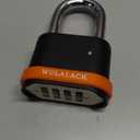 WULALACK Heavy Duty Outdoor Combination Lock with 1-1/2-Inch-Long Shackle, Weatherproof Combo Lock for GateFenceShed