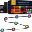 CasaX Permanent Outdoor Lights for House, 110Ft Outdoor String Lights LED, IP67 Waterproof 55W RGBW,111 Scene Modes, Halloween, Christmas Decoration Compatible with Alexa, Google Assistant