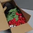 14'' Fake Plants Artificial Geraniums Flowers in Pot for Home Garden Indoor Outdoor Christmas Spring Summer Decorations (Red)
