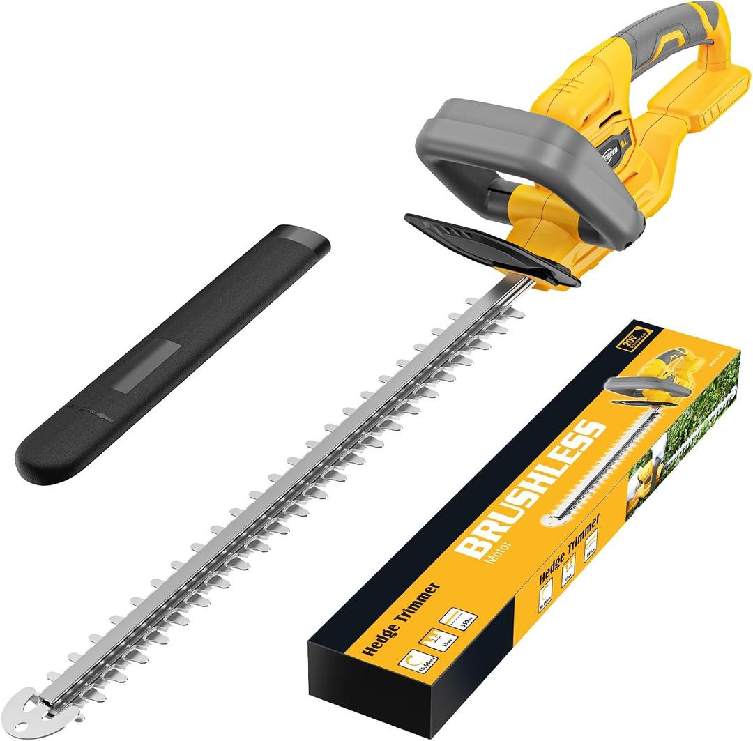 Hedge Trimmer Compatible for Dewalt 20V 60V Battery (NO Battery) | Cordless Electric Hedge Trimmer with 1600RPM Brushless Motor, 22'' Dual-Action Blade with 3/5'' Cutting Capacity