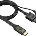 LiNKFOR N64 to HDMI Converter, 16:9/4:3 Conversion Mini Composite CVBS Audio Video Adapter Supports PAL/NTSC for N64/NGC/SNES