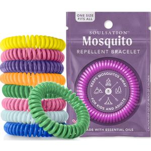 25 Pack Mosquito Repellent Bracelets, DEET-Free for Kids & Adults, Individually Wrapped Bands